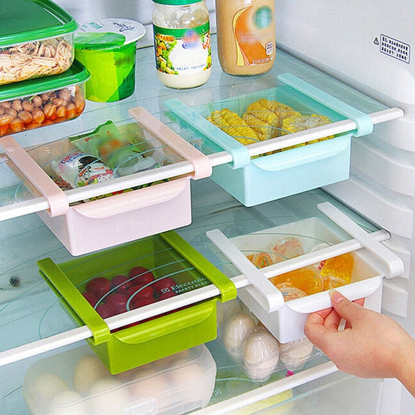 1PC Refrigerator Shelf Containers Storage Rack Retractable Food Storage Box Eco-friendly Plastic Container  Kitchen Organizer